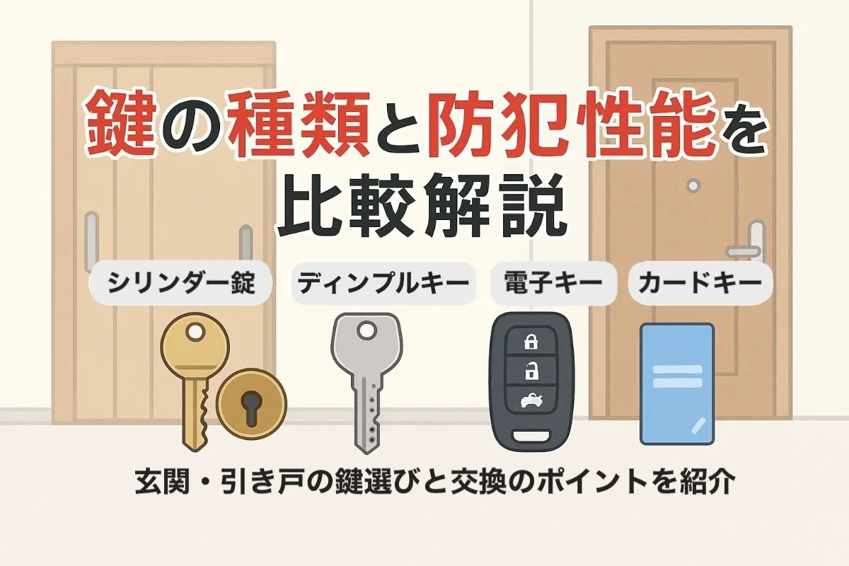 鍵の種類について一覧と特徴を徹底解説！玄関や引き戸の選び方・防犯性能と交換費用も比較