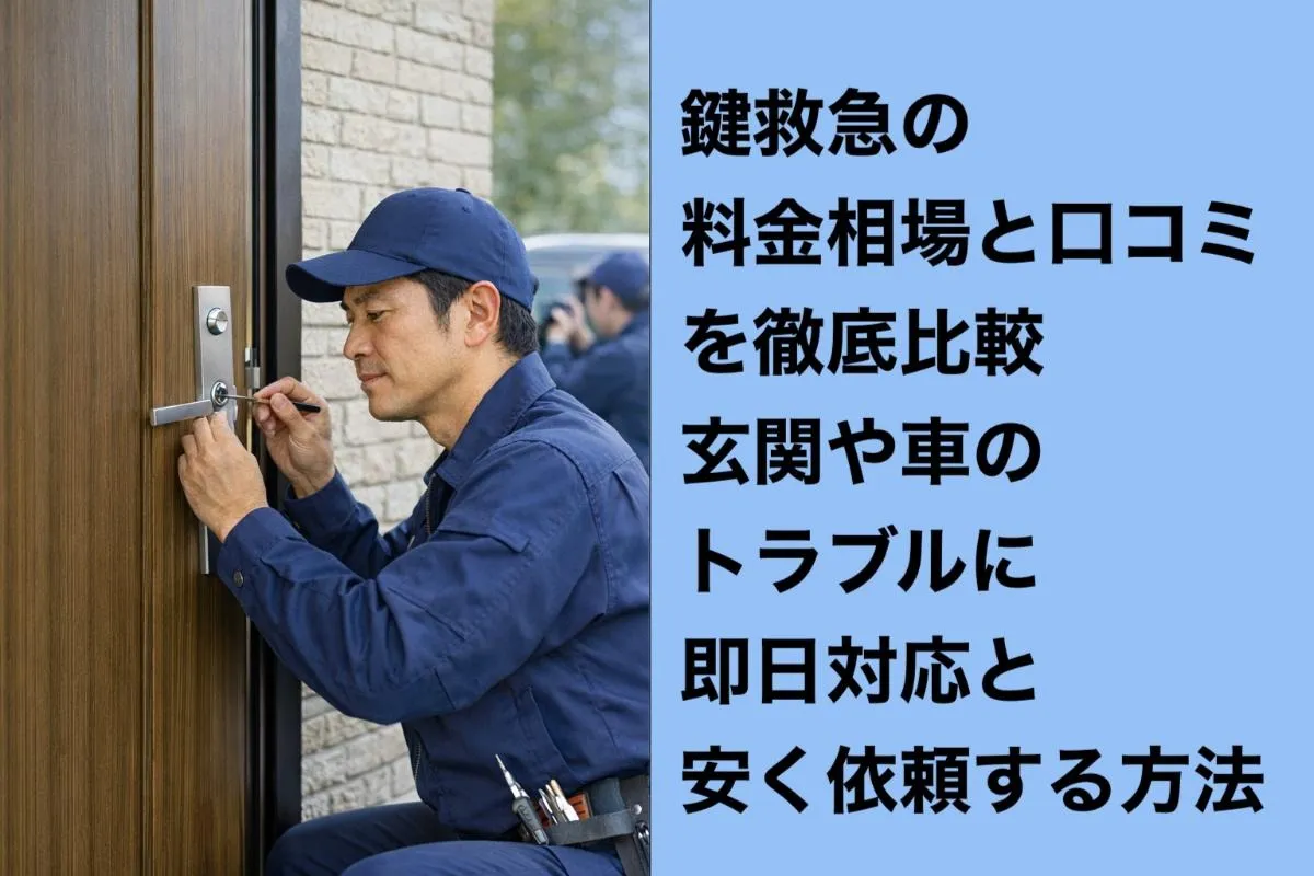 鍵救急の料金相場と口コミを徹底比較｜玄関や車のトラブルに即日対応と安く依頼する方法